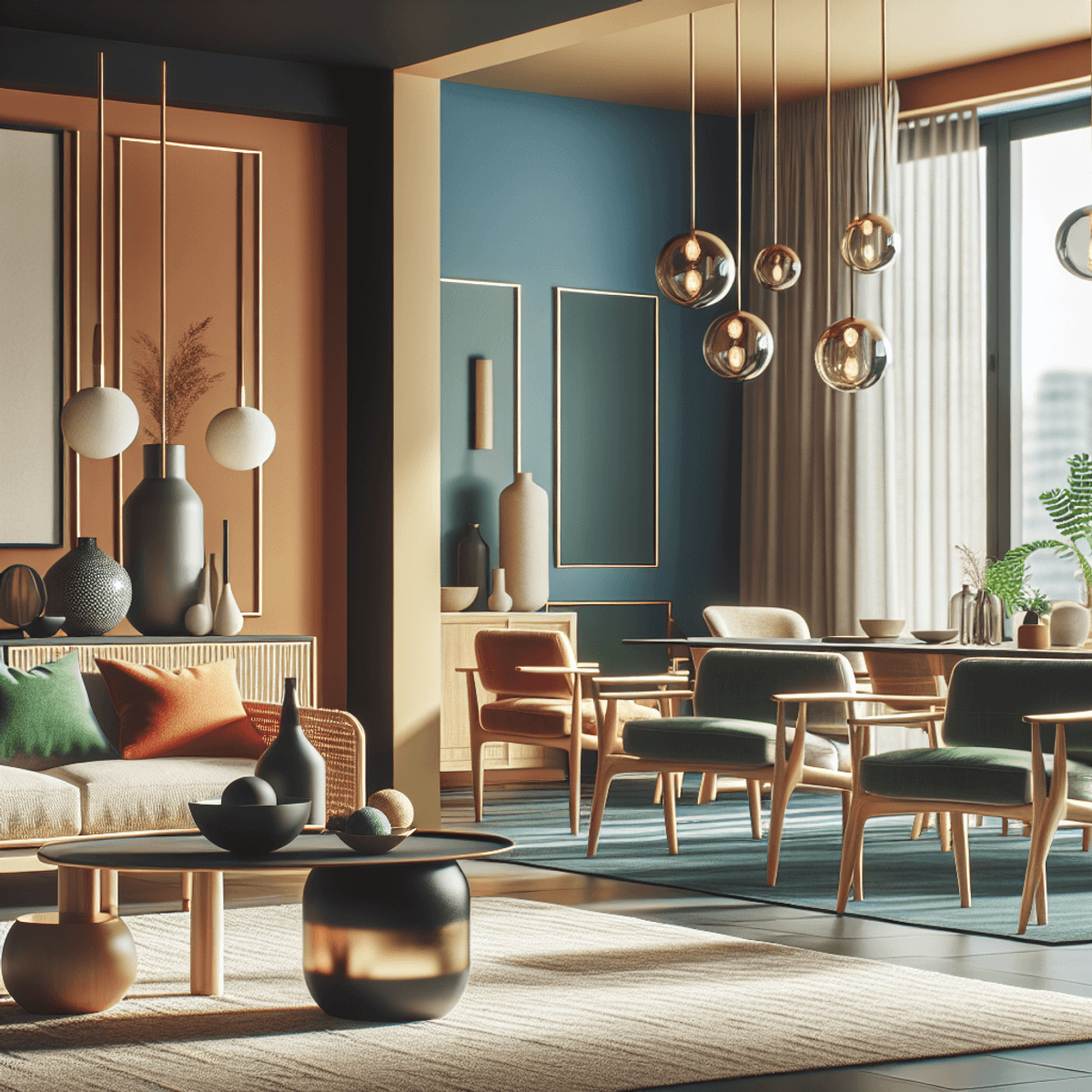5 Kluczowych elementów Minimalizmu 2.0 dla eleganckiego wnętrza 2 Współczesne, minimalistyczne wnętrze o odważnych kolorach i eleganckich ozdobach, prezentujące meble z naturalnych materiałów ułożone w praktycznym układzie. Hiszpańska osoba komfortowo oddziałuje ze przestrzenią, emanując poczuciem indywidualności i swobody pośród stylowej aranżacji. Obraz ma jakość fotograficzną, bez obecności tekstu.